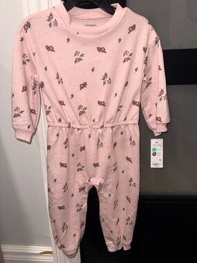 Carters child of mine Pink Floral Long-Sleeve Infant Romper